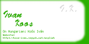 ivan koos business card
